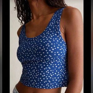 PacSun | Contour | Floral Navy | Cropped Tank | size M